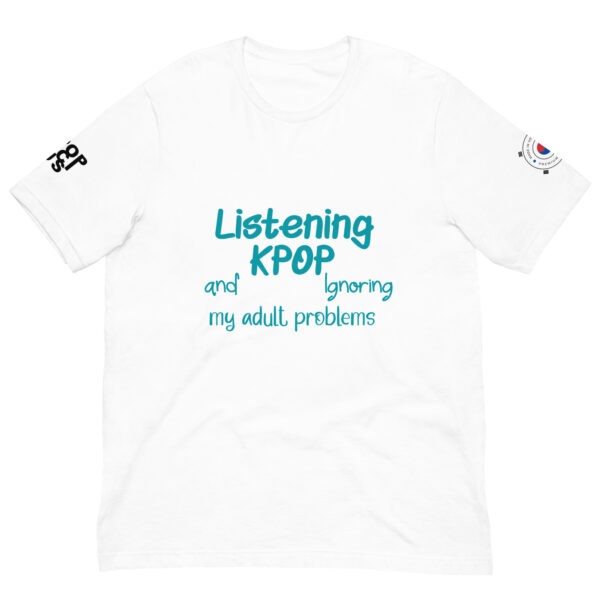 Listening Unisex t-shirt Aqua White